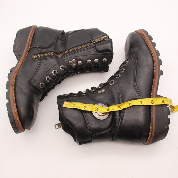 Harley Havidson Lace & Zip Motorcycle Biker Riding Boots Men\'s 11 Skull Vibram main image 10